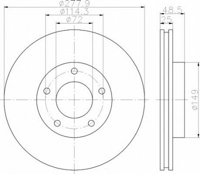 HELLA PAGID 8dd355110881 -  Тормозной диск
